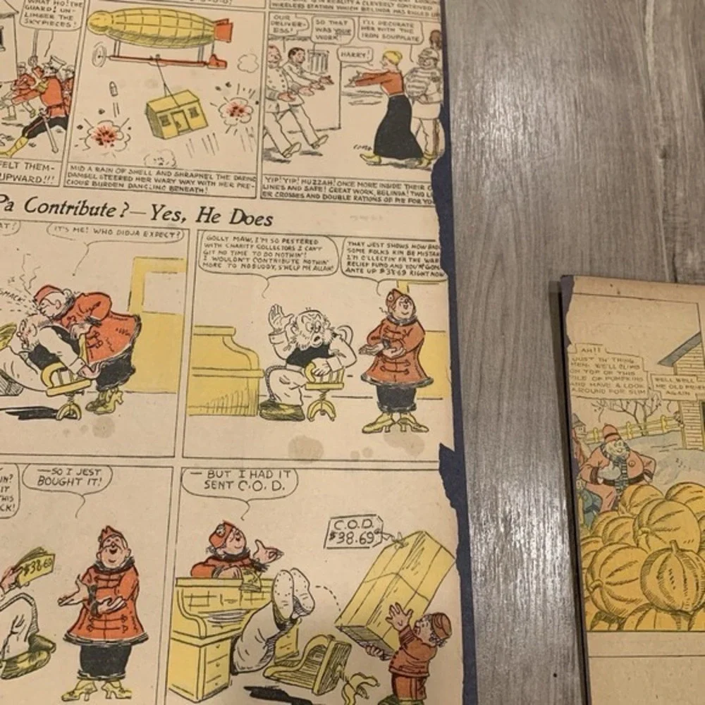 1915 Daily Republican Comic Pages Lot Hairbreadth Harry, Slim Jim, VTG Newspaper